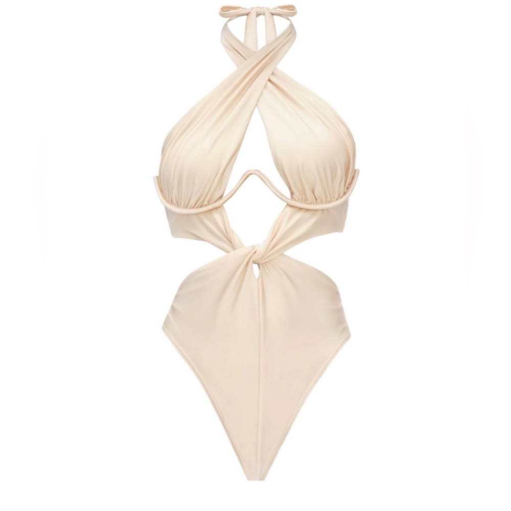 ANDREA IYAMAH NAYO VANILLA ONE PIECE SWIMSUIT SIZE SMALL